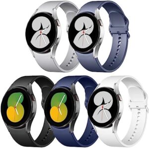 Lerobo 5 Pack Bands Compatible with Galaxy Watch 7 6 5 4 Band 40mm 44mm/ Galaxy Watch 6 4 Classic Band 43mm 47mm 46mm 42mm/Watch 5 pro 45mm,Active 2 Band, 20mm Band Soft Silicone Sport Band Women Men