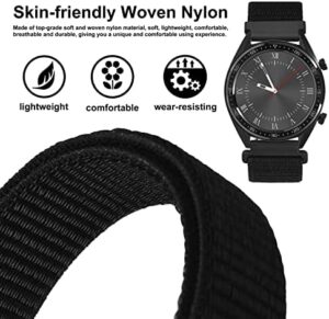 WOCCI 22mm Adjustable Nylon Watch Band, Quick Release Sport Loop Strap (Black) - Image 2