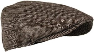 Wonderful Fashion Men's Classic Herringbone Tweed Wool Blend Newsboy Ivy Hat (Large/X-Large, Charcoal) - Image 4