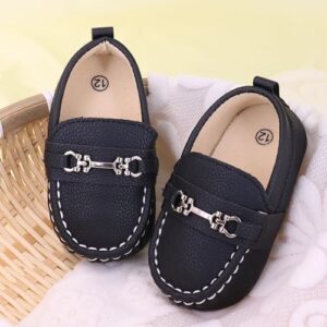 LONSOEN Baby Girls Boys Loafers Prewalker Dress Crib Shoes - Image 3