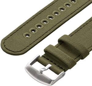 Archer Watch Straps - Canvas Quick Release Watch Bands (Faded Olive, 18mm) - Image 2