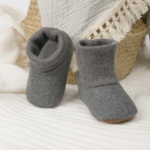 KIDSUN Newborn Infant Baby Boys Girls Fleece Booties Stay On Socks Soft Shoes Non Skid Winter Warm Christmas Slippers - Image 5