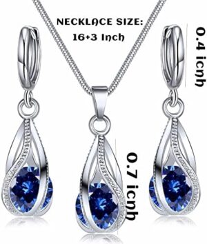 IFKM Silver Jewelry Sets for Women Rhinestone Crystal CZ Bridal Bridesmaid Accessories Necklace Earrings set for Wedding Prom Anniversary Birthday Gifts - Image 6