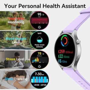 Fitpolo Smart Watch for Women,1.3" AMOLED Touchscreen Fitness Tracker, Make/Answer Calls, Heart Rate SpO2 Monitor, IP68 Waterproof, Sleep & Activity Tracking Smartwatch for Android Phones iPhone - Image 4