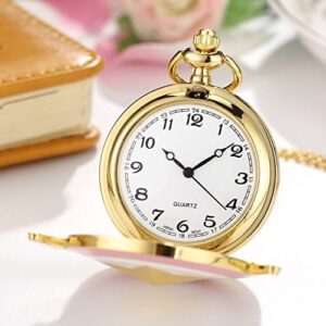 Mens Five-Pointed Star America Pocket Watch Quartz Movement Steampunk Fob Watches for Man Gifts - Image 3