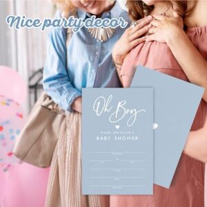 Boy Or Girl Baby Shower Invitation, 25 Blue Theme Invite Cards With Envelopes, Gender Reveal, Baby Announcement Party, Double-Sided Fill In Style Invites, Party Favor And Supplies - A02 - Image 4