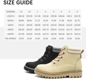 MIXIN Girls Boys Combat Hiking Snow Boots Waterproof Non-Slip Fashion Work Ankle Boots with Lace Up Side Zipper for Little Big Kids - Image 6