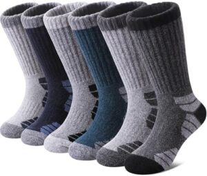 Kids Merino Wool Hiking Socks Boys Girls Toddlers Thermal Winter Warm Boot Thick Cushion Socks 6 Pairs