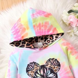 Kid Toddler Girl Clothes - Tie Dye Hoodie Sweatshirt Girl Outfits Pullover Jogger Hooded Sweatpant Set - Image 4