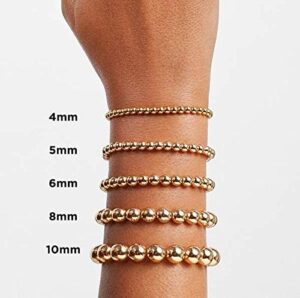 FUNOJOY Gold Plated Beaded Bracelets for Women Fashion Beads Ball Elastic Bracelets Gold Stackable Bracelets Pack, Birthday, Mother's Day, Christmas Gift for Women Teen Girls - Image 8