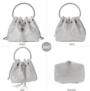 Bling Crystal Rhinestone Purse for Women Sparkly Clutch Handbag Crossbody Bag for Evening Wedding Party Prom - Image 2