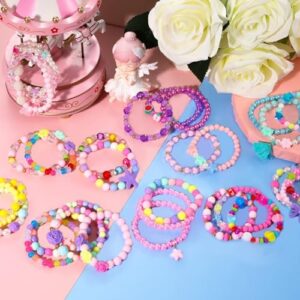 PinkSheep Bracelets for Girls Jewelry: 36 Pcs Bluk Little Girl Bracelets, Cute Kids Bracelets for Girls 2 3 4 5 6 7 Years Old - Princess Bracelets for Teen Girls - Play Jewelry Gift - Image 2