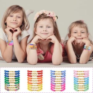 36 Pcs Preppy Friendship Bracelets for Teen Girls Heishi Cute Clay Beads Bracelets Bulk Colorful Heart Star Crown Friendship Surfer Bracelets Things Jewelry Gifts for Girls - Image 6