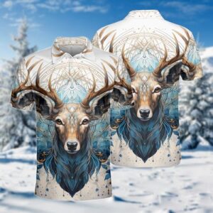 Men's Wild Deer Polo Shirts -Animal Mens Polo Shirts Short Sleeve Dry Fit Moisture Wicking Series 13 - Image 2