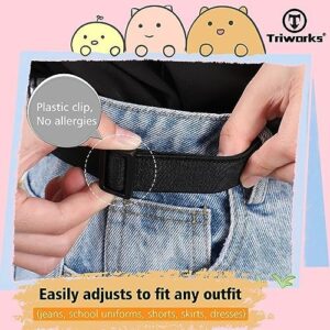 Kids Elastic Adjustable Belts for Girls Easy Buckle Invisible Flat Buckle Stretchy Belt for Kids Boys Girls - Image 3