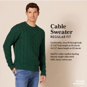 Amazon Essentials Men's Long-Sleeve 100% Cotton Fisherman Cable Crewneck Sweater - Image 2