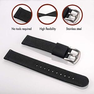 torbollo Extral Long Quick Release Watch Band for Big Wrists, Hard 24mm Watch Band for Big Wrist, Quality Nylon Strap and Heavy Duty Brushed Buckle Black - Image 7