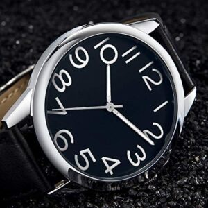 NUOVO Men Watches Men Arabic Numbers Watches White Watches Classic Quartz Watch with Leather Strap Wrist Watch for Men Dress Fashion Simple Watches - Image 4