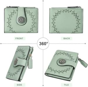 Small Wallet for Women Bifold RFID Blocking Card Holder Leather Wallets with Zipper Coin Pocket - Image 9