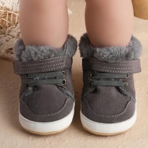 Baby Boys Girls High Top Ankle PU Leather Sneakers Soft Rubber Sole Infant Moccasins Newborn Oxford Loafers Anti-Slip Toddler Wedding Uniform Dress Shoes - Image 5