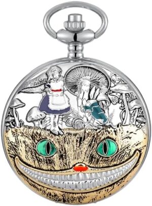 Nostalgia Movie Theme Design Alloy Quartz Pocket Watch with Chain Necklace Pendant & Gift Box