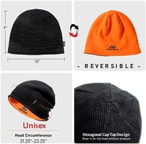 Lvaiz Mens Winter Beanie Hat Warm Fleece Lined Skull Cap for Men Reversible Women Windproof Watch Hat Knit Warm Unisex Beanie - Image 5