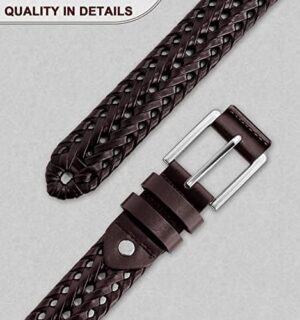 BULLIANT Mens Belts,Leather Woven Braided Belts for Gift Men Casual Jeans Golf - Image 7