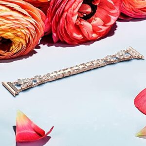 Fitlink for Apple Watch Band 38mm 40mm 41mm 42mm 44mm 45mm 49mm, Bling Butterfly Jewelry Diamond Rhinestone Metal Strap for Apple Watch Series 8/7/6/5/4/3/2/1/SE/SE2/Ultra - Image 5