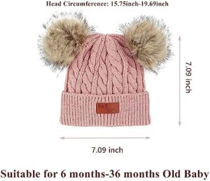 Century Star Baby Girl Hats Winter Cute Baby Beanie for Girls Boys Knit Baby Hats Warm Infant Toddler Beanie Pom Pom Cap - Image 3