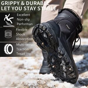 SHULOOK Men's Snow Boots Waterproof Warm Fur Lined Winter Hiking Boot Non-slip Outdoor Ankle High-top Shoes Work Hiker Trekking Trail - Image 4