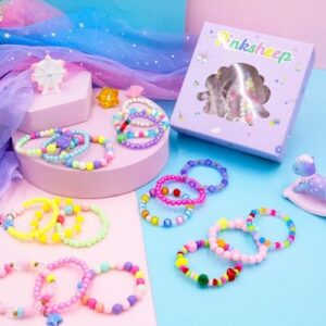 PinkSheep Bracelets for Girls Jewelry: 36 Pcs Bluk Little Girl Bracelets, Cute Kids Bracelets for Girls 2 3 4 5 6 7 Years Old - Princess Bracelets for Teen Girls - Play Jewelry Gift - Image 7