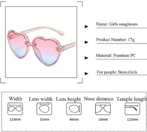 Kids Heart shaped Sunglasses Cute Bee Frame Age 3-10 UV400 Protection Fashion Sunnies for Outdoor Summer - Image 3