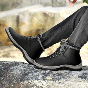 Mens Winter Snow Boots Water Resistant Warm Fur Lined Anti Slip Work Ankle Shoes Casual Lightweight Hiking Outdoor Trekking Boot - Image 6