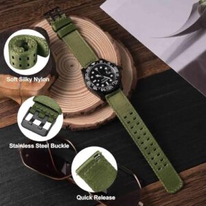 WOCCI Double Holes Nylon Watch Bands, Silky Nylon Straps, Quick Release, Compatible Watch Lug Width 18mm 20mm 22mm - Image 3