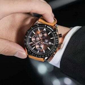 BY BENYAR Watch for Men Analog Quartz Chronograph Waterproof Luminous Designer Mens Wrist Watches Business Work Sport Casual Dress Watch with Silicone Strap Elegant Gifts for Men - Image 7