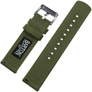 BARTON Canvas Quick Release Watch Band Straps - Choose Color & Width - 18mm, 19mm, 20mm, 21mm, 22mm, 23mm, or 24mm - Image 3