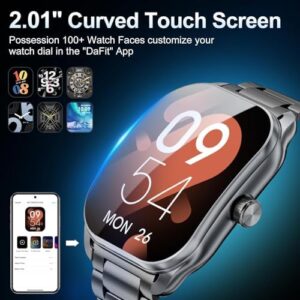 Curve Military Smart Watch for Men(Answer/Make Call), 2.01" Smartwatch with Heart Rate/Sleep Monitor, Fitness tracker with 120+ Sports Modes IP68 Waterproof Fitness Watch for Android iOS (2 Straps) - Image 2