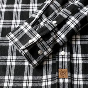 Dubinik® Flannel Shirt for Men Western Cowboy Pearl Snap Shirts for Men Long Sleeve Vintage Buttons Down Plaid Shirt - Image 5