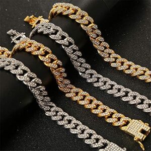 kelistom Cuban Link Anklet Bracelet for Women Men Hip-hop 18K Gold/White Gold Plated Iced Out Rhinestones Filled Chain Ankle Bracelets, 9" 10" 11" - Image 7