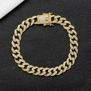 kelistom Cuban Link Anklet Bracelet for Women Men Hip-hop 18K Gold/White Gold Plated Iced Out Rhinestones Filled Chain Ankle Bracelets, 9" 10" 11" - Image 5