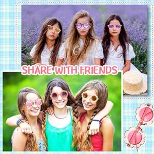 Zhengmy 9 Pairs Kids Sunglasses Round Flower Heart Shaped Sunglasses for Toddler Girl Boy Baby Cute Glasses for Party - Image 5