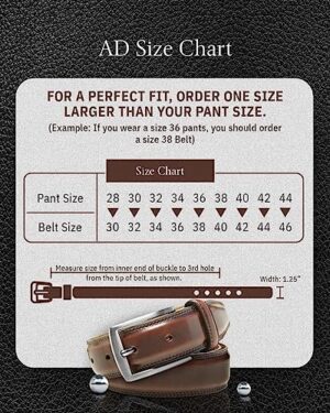 Genuine Leather Dress Belts For Men - Mens Belt For Suits, Jeans, Uniform With Single Prong Buckle - Designed in the USA - Image 2