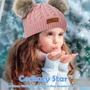 Century Star Baby Girl Hats Winter Cute Baby Beanie for Girls Boys Knit Baby Hats Warm Infant Toddler Beanie Pom Pom Cap - Image 5