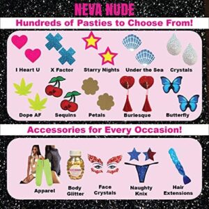 Neva Nude Rave Folding Hand Fan - UV Blacklight Reactive Handheld Fan with Drawstring Case | Perfect for Summer Festivals, Raves, Carnivals, & Concerts | Made in USA (Neosauraus DInosaur TRex) - Image 2