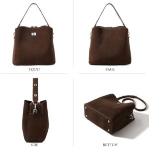 Genuine Leather Suede Bags for Women, Vintage Suede Handbag Purse Suede Hobo Bag Slouchy Bag - Image 2