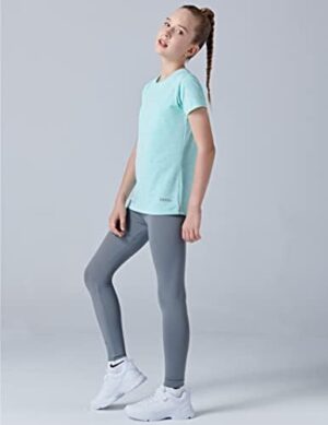 4 Pack: Youth Girls Athletic Shirts, Short Sleeve Dry Fit Apparel Tech Tshirts, Sports Activewear for Kids Teens - Image 3