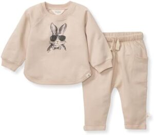 Burt's Bees Baby baby-boys Shirt and Pant Set, Top & Bottom Outfit Bundle, 100% Organic Cotton