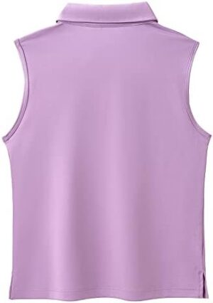 MERIABNY Girls Golf Polo Shirts Sleeveless V Neck Shirts for 5-12 Years - Image 2