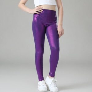 Girls Metallic Active Leggings Size 4-14 Years Shiny Sparkly Mystique Stretch Ankle Length for Kids Youth Teen - Image 7