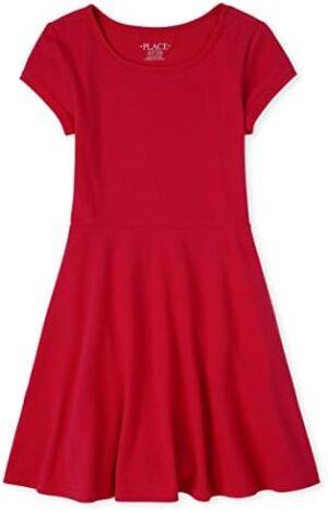 The Children'S Place Girls Short Sleeve Basic Skater Dress